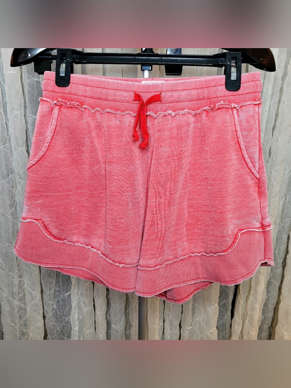 JK Designs Coral Pink High-Waist Casual Shorts
